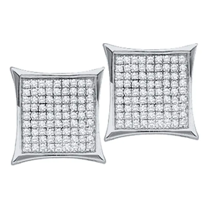 10kt White Gold Womens Round Diamond Square Cluster Earrings 14 Cttw mayamila Earrings 10kt White Gold Womens Round Diamond Square Cluster Earrings 14 Cttw mayamila Earrings