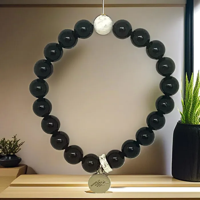 Bracelets Mystic Flavia Black Obsidian White Howlite Couple Bracelet