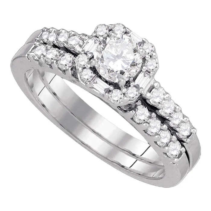 mayamila Rings 14kt White Gold Womens Round Diamond Bridal Wedding Engagement Ring Band Set 100 Cttw mayamila Rings 14kt White Gold Womens Round Diamond Bridal Wedding Engagement Ring Band Set 100 Cttw