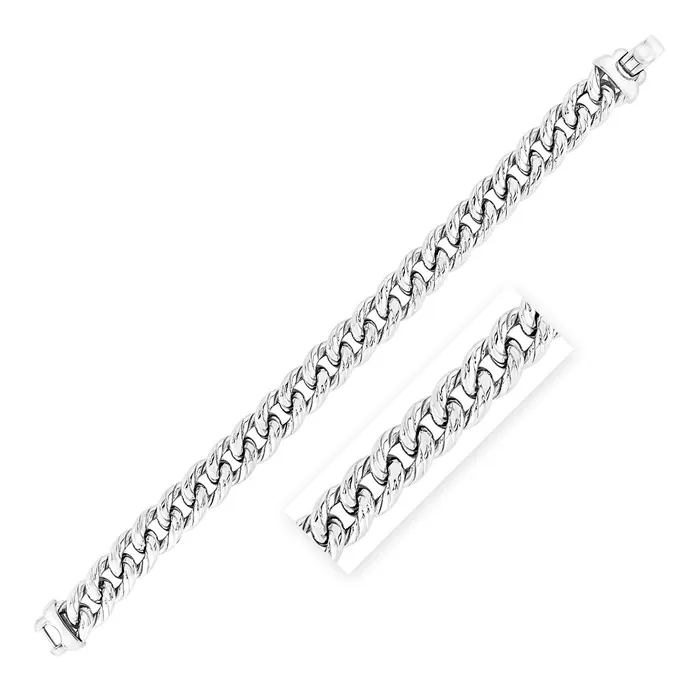 Sterling Silver 7 12 inch Textured Curb Chain Link Bracelet MayaMila Bracelets Sterling Silver 7 12 inch Textured Curb Chain Link Bracelet MayaMila Bracelets