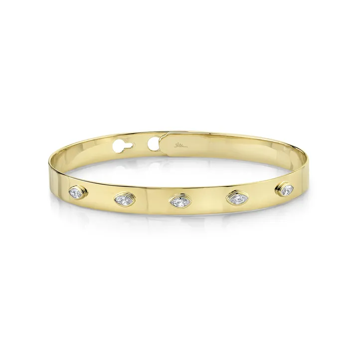 Bracelets SHY CREATION Bezel Set Marquise Diamond Bangle