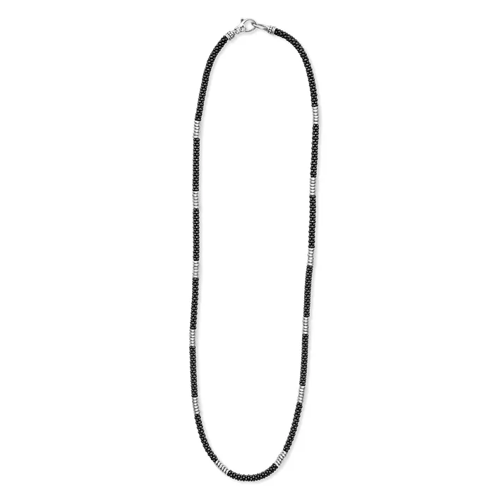 Necklaces LAGOS Black Caviar Silver Station Ceramic Beaded Necklace