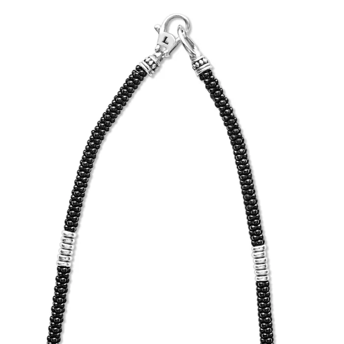 Necklaces LAGOS Black Caviar Silver Station Ceramic Beaded Necklace
