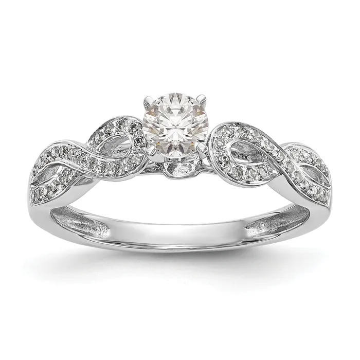 012ct CZ Solid Real 14k White Gold Peg Set CrissCross Engagement Ring Goldia Rings 012ct CZ Solid Real 14k White Gold Peg Set CrissCross Engagement Ring Goldia Rings