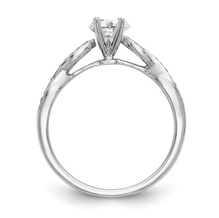 012ct CZ Solid Real 14k White Gold Peg Set CrissCross Engagement Ring Goldia Rings