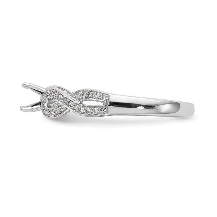 012ct CZ Solid Real 14k White Gold Peg Set CrissCross Engagement Ring Goldia Rings