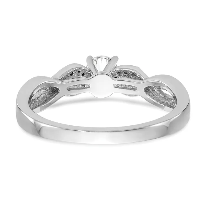 012ct CZ Solid Real 14k White Gold Peg Set CrissCross Engagement Ring Goldia Rings