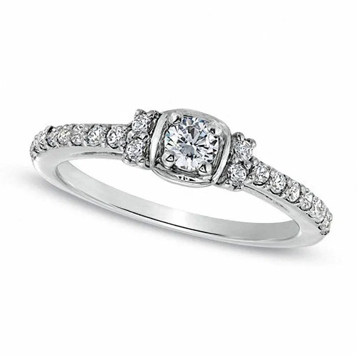 033 CT TW Natural Diamond Promise Ring in Sterling Silver Goldia Rings