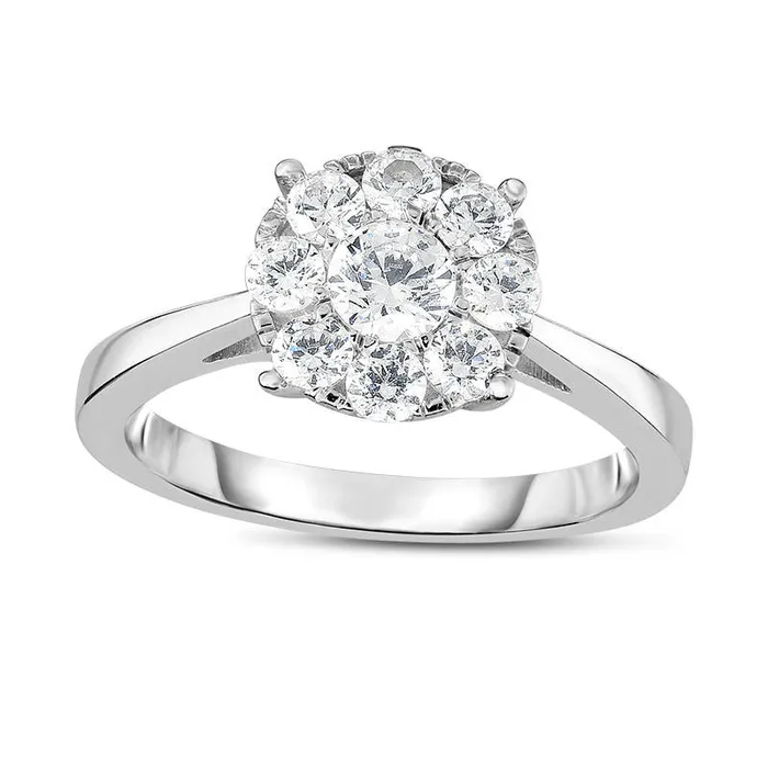 075 CT TW Natural Diamond Frame Engagement Ring in Solid 14K White Gold Goldia Rings 075 CT TW Natural Diamond Frame Engagement Ring in Solid 14K White Gold Goldia Rings