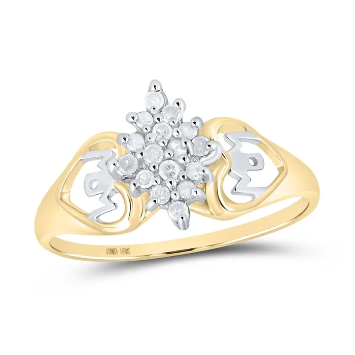 10k Yellow Gold Round Prongset Diamond Cluster Heart Mom Ring 16 Cttw gndatlanta Rings 10k Yellow Gold Round Prongset Diamond Cluster Heart Mom Ring 16 Cttw gndatlanta Rings