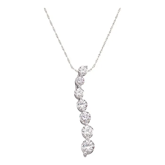 14k White Gold Round Diamond Journey Pendant 12 Cttw gndatlanta Necklaces 14k White Gold Round Diamond Journey Pendant 12 Cttw gndatlanta Necklaces