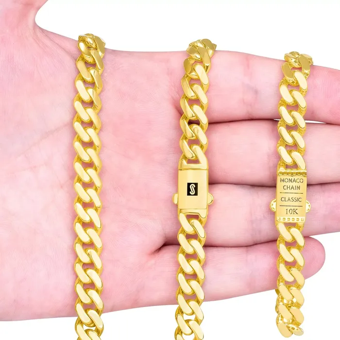 Bracelets Goldiacom 14k Yellow Gold Royal Monaco Miami Cuban Link 5mm Chain Bracelet Box Clasp 75