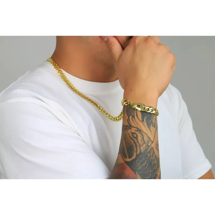 Bracelets Goldiacom 14k Yellow Gold Royal Monaco Miami Cuban Link 5mm Chain Bracelet Box Clasp 75