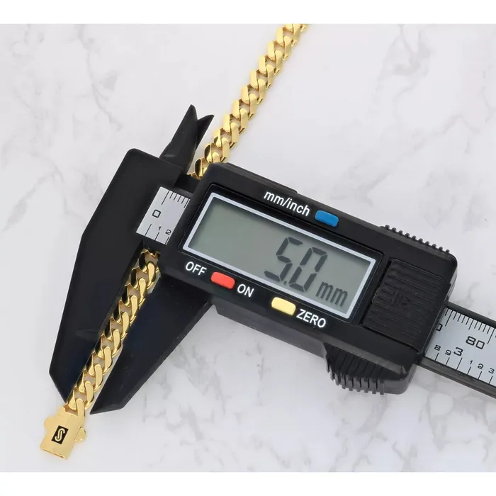 Bracelets Goldiacom 14k Yellow Gold Royal Monaco Miami Cuban Link 5mm Chain Bracelet Box Clasp 75