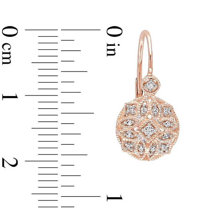 Earrings 013 CT TW Diamond VintageStyle Drop Earrings in 14K Rose Gold Goldia Earrings 013 CT TW Diamond VintageStyle Drop Earrings in 14K Rose Gold Goldia