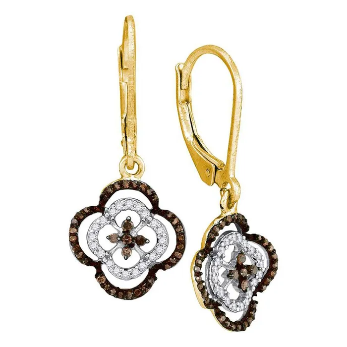 Earrings gndatlanta 13CTWDiamond COGNAC NATURAL BROWN DANGLING EARRING