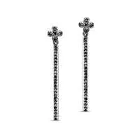 Earrings Goldia 033 CT TW Diamond Star Flower Dangle Bar Drop Earrings in Sterling Silver Earrings Goldia 033 CT TW Diamond Star Flower Dangle Bar Drop Earrings in Sterling Silver