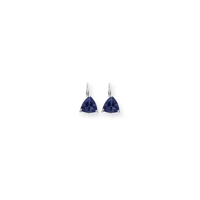 Earrings Goldia 14k White Gold 7mm Sapphire leverback Earrings