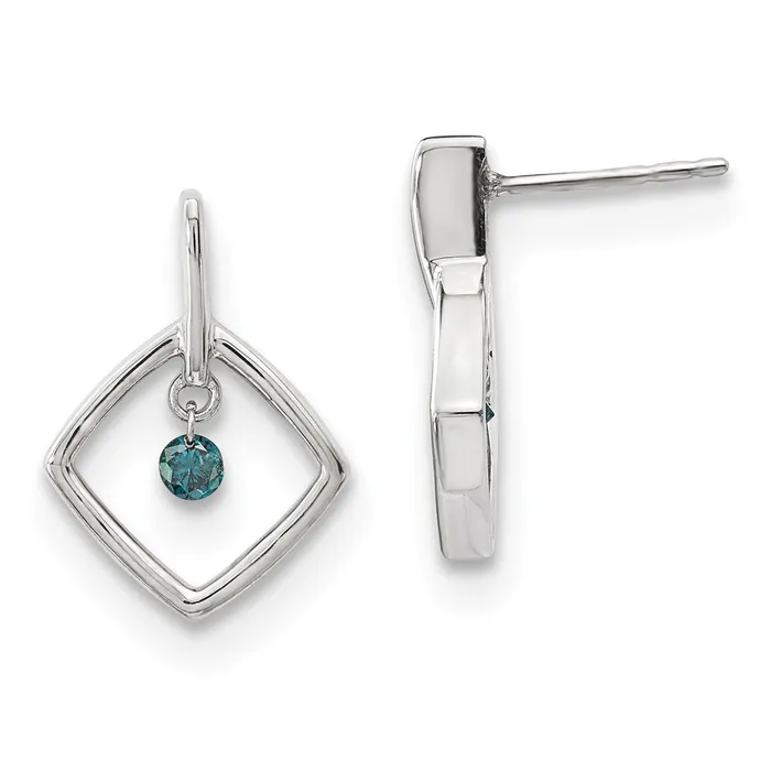 Earrings Goldia 14k White Gold Blue Diamond Earrings