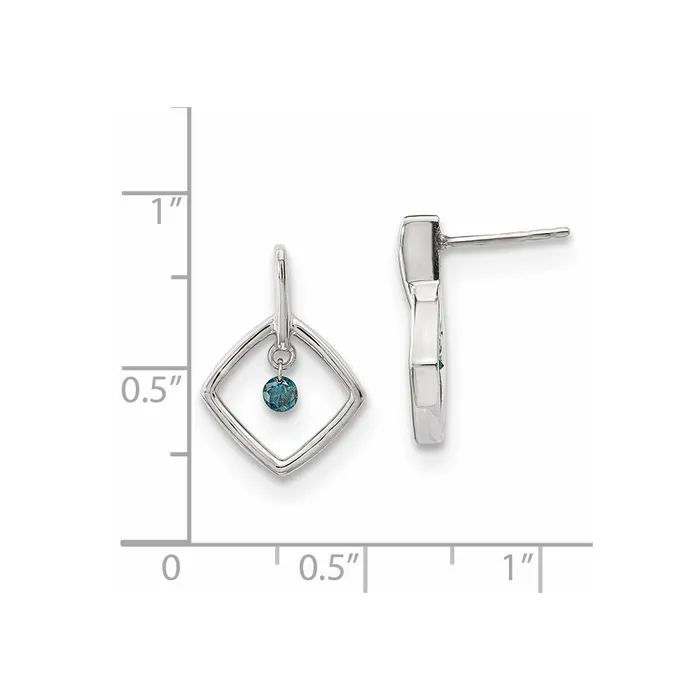 Earrings Goldia 14k White Gold Blue Diamond Earrings