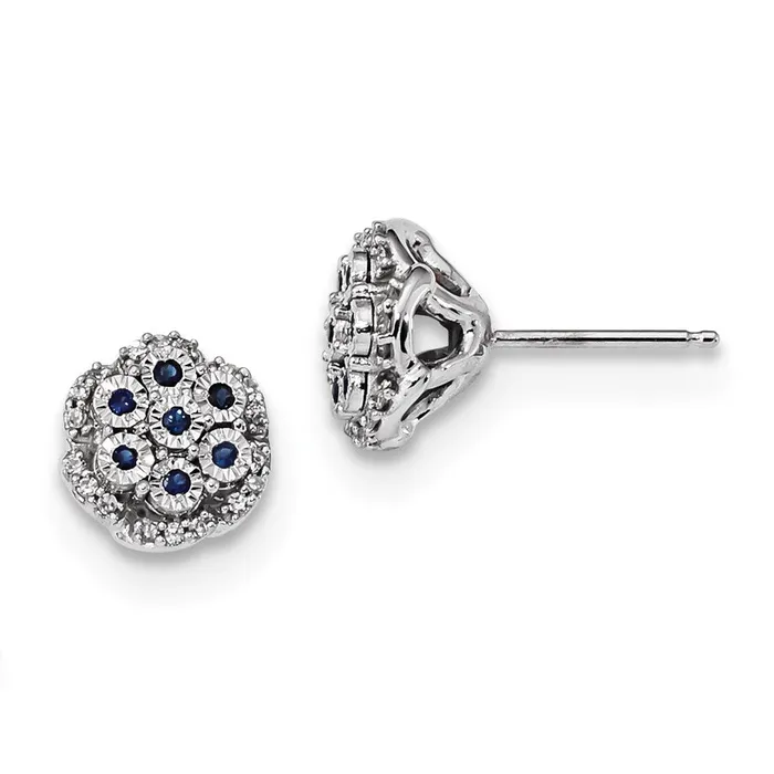 Earrings Goldia 14k White Gold Real Diamond u0026 Sapphire Post Earrings Earrings Goldia 14k White Gold Real Diamond u0026 Sapphire Post Earrings