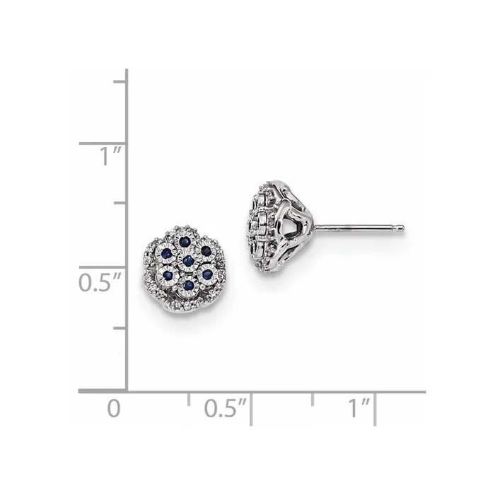 Earrings Goldia 14k White Gold Real Diamond u0026 Sapphire Post Earrings