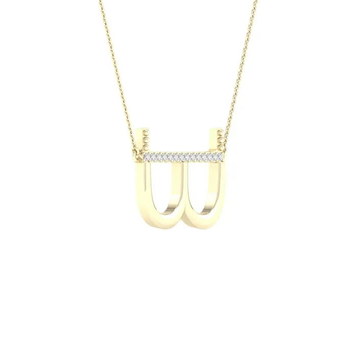 gndatlanta Necklaces 10k Yellow Gold Round Diamond Initial B Letter Necklace 120 Cttw