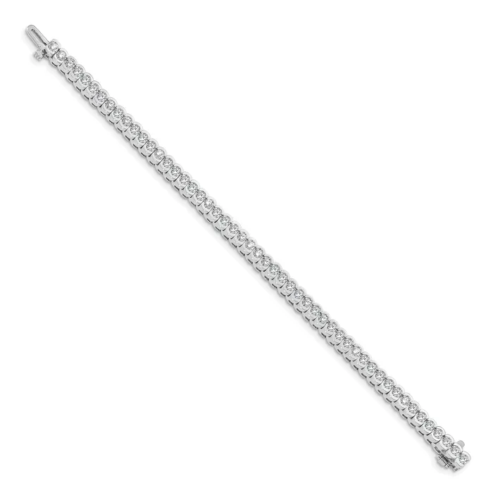 Goldia Bracelets 14k White Gold 5 12 Ct Lab Grown Diamond VSSI G Round Tennis Bracelet