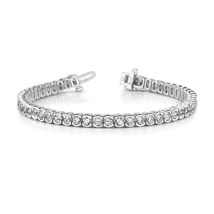 Goldia Bracelets 14k White Gold 5 12 Ct Lab Grown Diamond VSSI G Round Tennis Bracelet