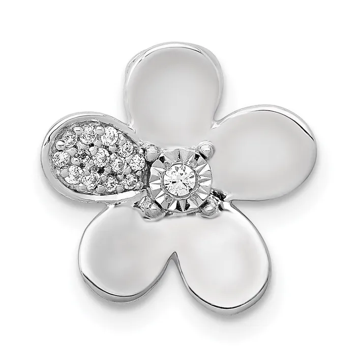Goldia Earrings 14k White Gold 120ct Real Diamond Flower Chain Slide