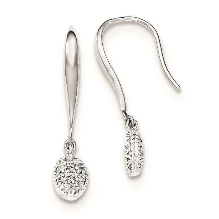 Goldia Earrings Sterling Silver Diamond Shepherd Hook Dangle Earrings