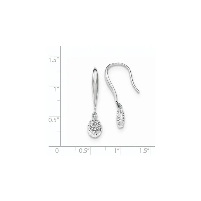 Goldia Earrings Sterling Silver Diamond Shepherd Hook Dangle Earrings