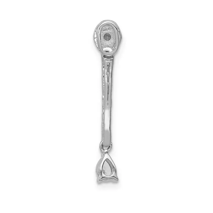 Goldia Necklaces 14k White Gold Real Diamond and 13 Ruby Fancy Teardrop Chain Slide