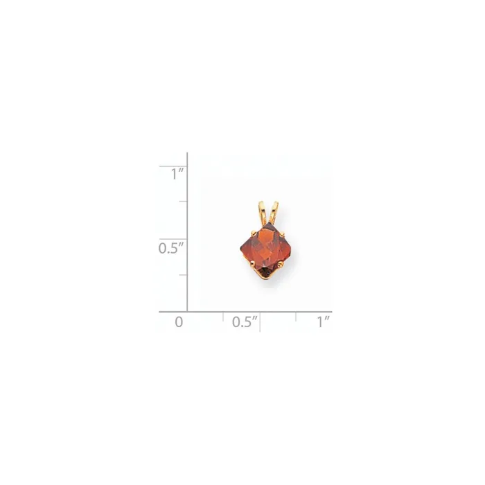 Goldia Necklaces 14K Yellow Gold 7mm Princess Cut Garnet pendant
