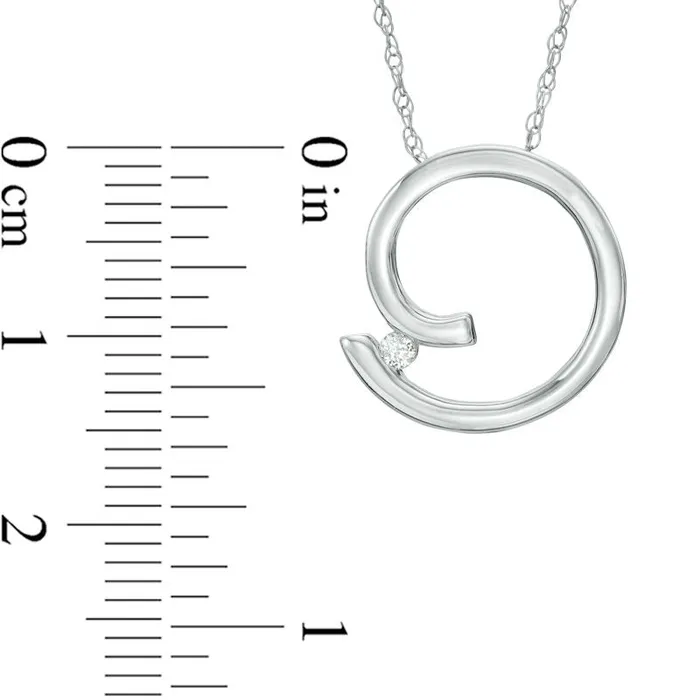 Goldia Necklaces Natural Clarity Enhanced Accent Solitaire Spiral Pendant in 10K White Gold Goldia Necklaces Natural Clarity Enhanced Accent Solitaire Spiral Pendant in 10K White Gold