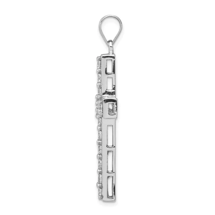 Goldia Necklaces Sterling Silver Rhodiumplated CZ Latin Cross Pendant