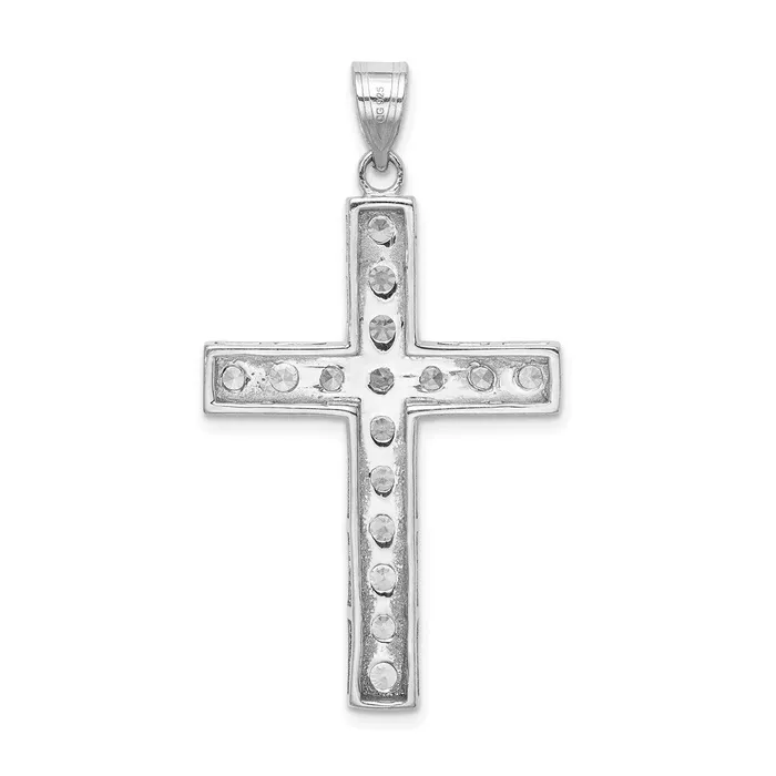 Goldia Necklaces Sterling Silver Rhodiumplated CZ Latin Cross Pendant