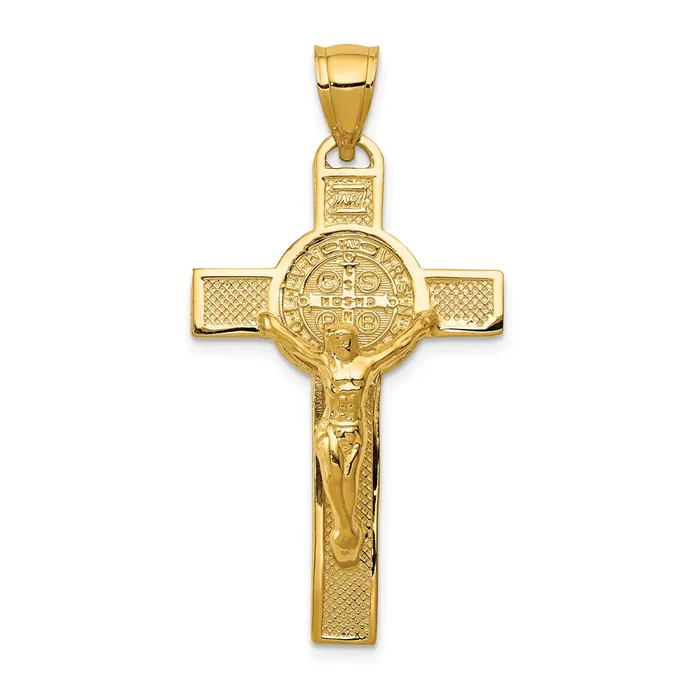 Goldia PreStyled Sets 14k Yellow Gold San Benito 2Sided Crucifix Pendant Goldia PreStyled Sets 14k Yellow Gold San Benito 2Sided Crucifix Pendant