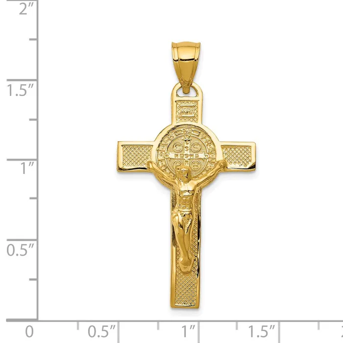 Goldia PreStyled Sets 14k Yellow Gold San Benito 2Sided Crucifix Pendant