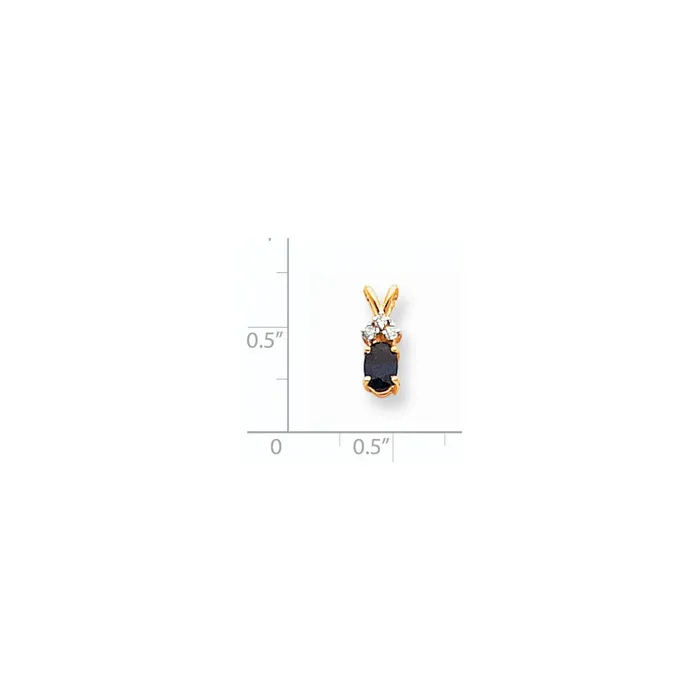 Goldia PreStyled Sets 14K Yellow Gold Sapphire Real Diamond pendant