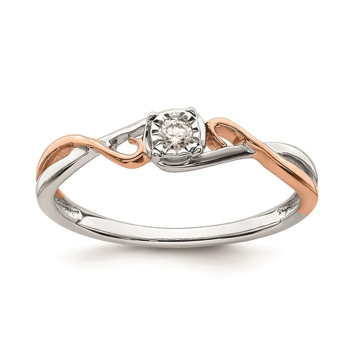 Goldia Rings 010ct CZ Solid Real 14k White Rose Gold 05 ctw Complete Promise Ring Goldia Rings 010ct CZ Solid Real 14k White Rose Gold 05 ctw Complete Promise Ring