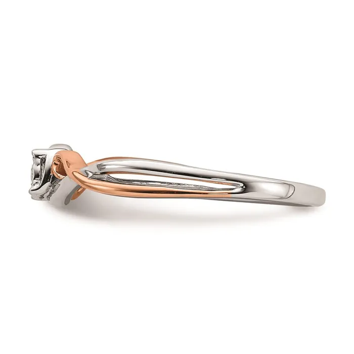 Goldia Rings 010ct CZ Solid Real 14k White Rose Gold 05 ctw Complete Promise Ring