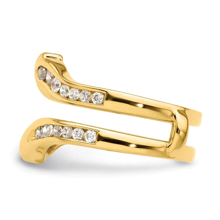 Goldia Rings 14k Yellow Gold 58 Ct Lab Grown Diamond VSSI G Ring Guard