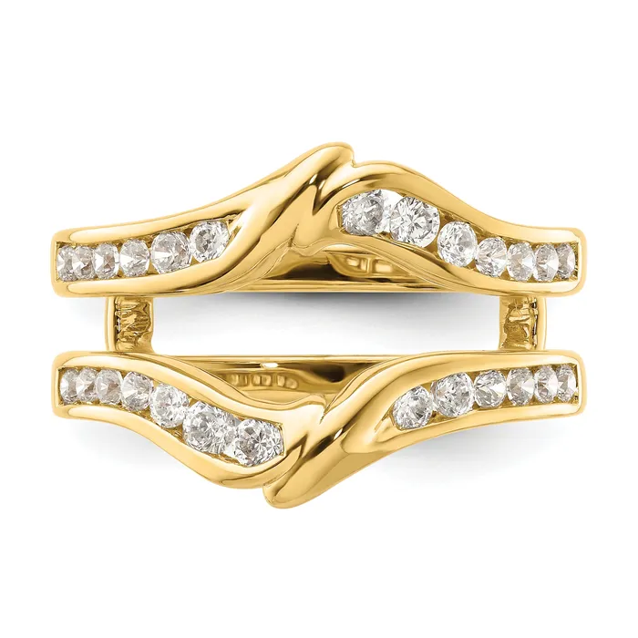 Goldia Rings 14k Yellow Gold 58 Ct Lab Grown Diamond VSSI G Ring Guard