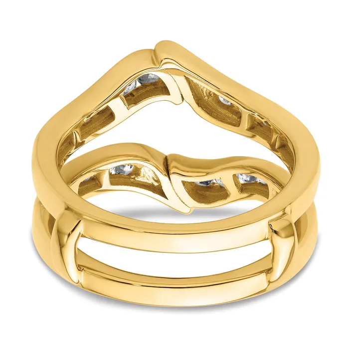 Goldia Rings 14k Yellow Gold 58 Ct Lab Grown Diamond VSSI G Ring Guard