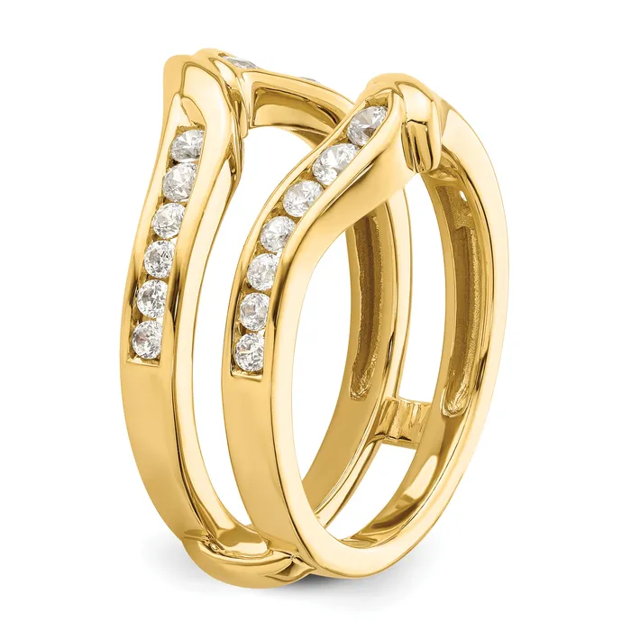 Goldia Rings 14k Yellow Gold 58 Ct Lab Grown Diamond VSSI G Ring Guard