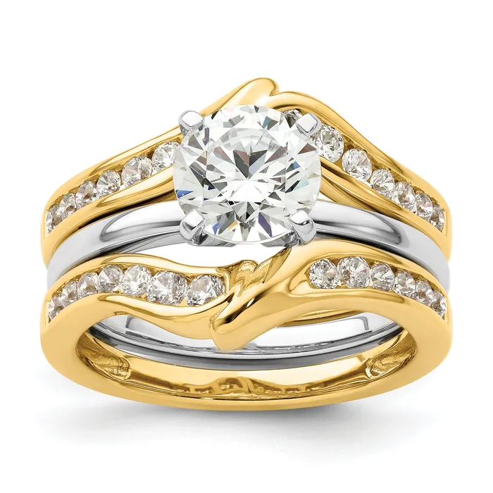 Goldia Rings 14k Yellow Gold 58 Ct Lab Grown Diamond VSSI G Ring Guard