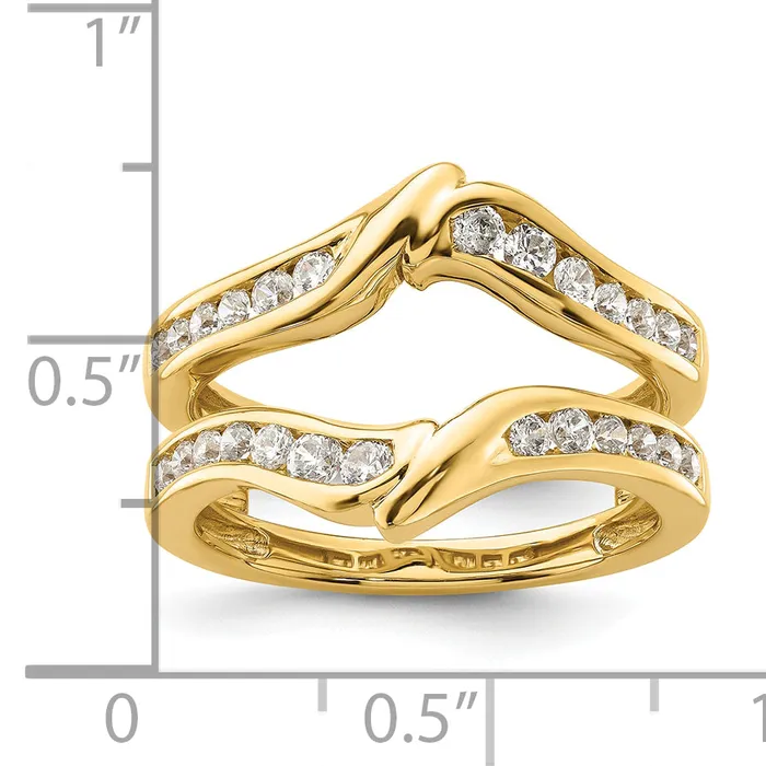 Goldia Rings 14k Yellow Gold 58 Ct Lab Grown Diamond VSSI G Ring Guard