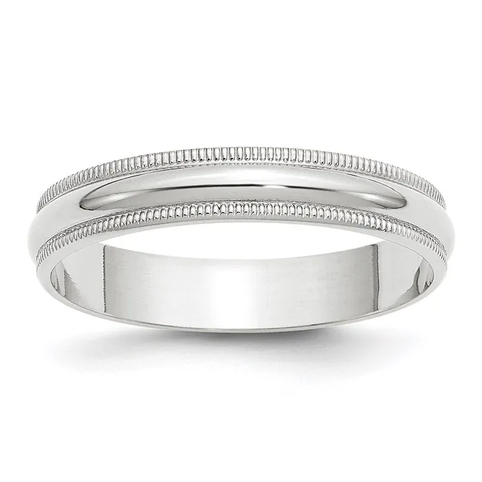 Goldia Rings Solid 14K White Gold 4mm Light Weight Milgrain Half Round MensWomens Wedding Band Ring Size 85 Goldia Rings Solid 14K White Gold 4mm Light Weight Milgrain Half Round MensWomens Wedding Band Ring Size 85