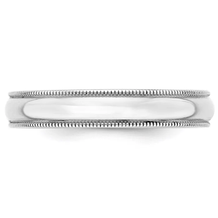Goldia Rings Solid 14K White Gold 4mm Light Weight Milgrain Half Round MensWomens Wedding Band Ring Size 85 Goldia Rings Solid 14K White Gold 4mm Light Weight Milgrain Half Round MensWomens Wedding Band Ring Size 85